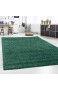 Hochflor Teppich | Shaggy Teppich fürs Wohnzimmer Modern & Flauschig | Läufer für Schlafzimmer Esszimmer Flur und Kinderzimmer | Langflor Carpet grün 120x170 cm