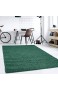 Hochflor Teppich | Shaggy Teppich fürs Wohnzimmer Modern & Flauschig | Läufer für Schlafzimmer Esszimmer Flur und Kinderzimmer | Langflor Carpet grün 120x170 cm