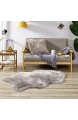Lammfell-Teppich Kunstfell Schaffell Imitat | Wohnzimmer Schlafzimmer Kinderzimmer | Als Faux Bett-Vorleger oder Matte für Stuhl Sofa (Grau 80 x 120 cm)
