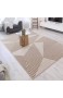 mynes Home Kurzflor Wohnzimmer Teppich Beige Abstrakt Vintage Skandi Muster versch Größen Größe: 160 cm x 230 cm