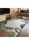 mynes Home Waschbarer Teppich mit Blätter Motiv Weiß Modern rutschhemmend pflegeleicht NEU 5200 (120x170cm)