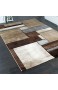 Paco Home Designer Teppich Kariert Modern Trendig Meliert Eyecatcher in Beige Braun Grau Grösse:160x230 cm