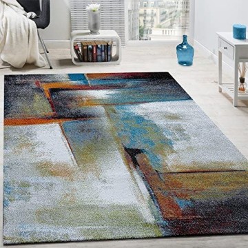 Paco Home Designer Teppich Modern Kurzflor Wohnzimmer Bunt Trendig Meliert Multicolour Grösse:120x170 cm