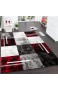Paco Home Designer Teppich Modern mit Konturenschnitt Karo Muster Grau Schwarz Rot Grösse:200x290 cm