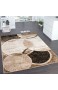 Paco Home Designer Teppich Wohnzimmer Teppich Kreis Muster in Braun Beige Preishammer Grösse:240x340 cm