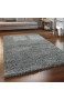 Paco Home Hochflor Teppich Wohnzimmer Shaggy Langflor Modern Einfarbig Ohne Muster Grösse:140x200 cm Farbe:Grau