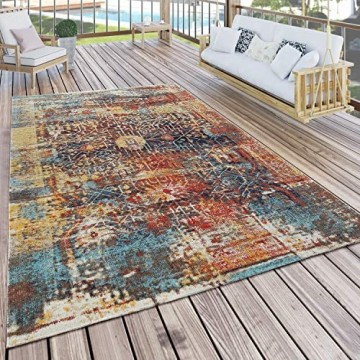 Paco Home In- & Outdoor Teppich Modern Nomaden Design Terrassen Teppich Bunt Grösse:200x280 cm