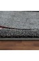 Paco Home Moderner Kurzflor Teppich Wohnzimmer Meliert Abstraktes Design Grau Rot Schwarz Grösse:200x290 cm
