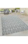 Paco Home Outdoor Indoor Grau Teppich 3D Optik Skandi Look Skandinavisches Design Kurzflor Grösse:120x170 cm