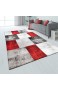Paco Home Teppich Wohnzimmer Kurzflor 3D Effekt Modernes Rauten Karo Muster Diverse Farben Grösse:160x230 cm Farbe:Rot