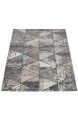 Paco Home Teppich Wohnzimmer Modern Kurzflor Boho Skandi Abstraktes Geometrisches Muster Grösse:160x230 cm Farbe:Beige
