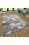 Paco Home Teppich Wohnzimmer Modern Kurzflor Boho Skandi Abstraktes Geometrisches Muster Grösse:160x230 cm Farbe:Beige