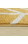Paco Home Teppich Wohnzimmer Muster Geometrisch Modern Kurzflor Streifen In Gelb Weiß Grösse:80x150 cm