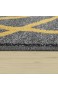 Paco Home Teppich Wohnzimmer Muster Gestreift Modern Kurzflor Abstrakt Linien In Gelb Grau Grösse:160x230 cm