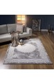 SANAT Teppiche für Wohnzimmer - Teppich Grau Kurzflor Orientteppich Öko-Tex 100 Zertifiziert Größe: 160x220 cm