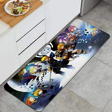 SUGARHE Küchenfußmatten Küche Bodenmatte Komfort，Kunstdruck von Kingdom Hearts，rutschfeste Küche Teppiche Indoor Outdoor