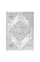 Tapiso Valley Teppich Kurzflor Weiß Grau Blau Vintage Blumen Used Effekt Meliert Verwischt Wohnzimmer Schlafzimmer 200 x 300 cm
