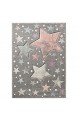 Taracarpet Kinderzimmer und Jugendzimmer Teppich Dreamland Kinderzimmerteppich Sterne grau Vintage bunt 080x150 cm