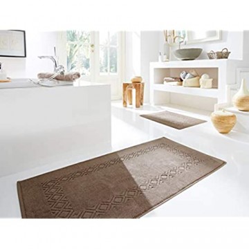 Badvorleger Badematte Badteppich Denver von Egeria - Aus 100% Baumwolle - In 10 Farben und 3 Größen - Farbe: Weiß - Größe: 50x70