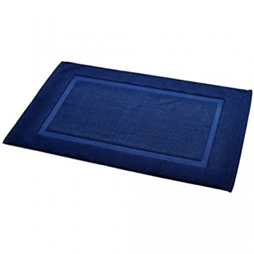 Basics Badvorleger mit rechteckiger Bordüre Marineblau 100% Baumwolle (1.200 g/m²) 50 8 x 78 7 cm