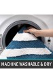 DEXI Badematte 40 x 60 cm Badezimmerteppich rutschfest Weicher Badvorleger Badteppich für Badewanne Dusche und Badezimmer(Blau)