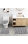 FENRIR 3 Stück rutschfeste Ständer Badematten Set atmungsaktivem Memory-Schaum Bad-Teppiche weiches Wasser saugfähig Badezimmer Teppich
