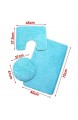 Homieco Einfarbiger Badteppich 3-teilig Weiches saugfähiges rutschfestes Badteppichset Teppiche und Toilettendeckelbezug-Set Waschbar Hellblau