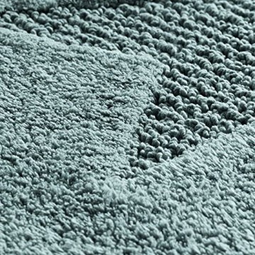 Kela 21170 Badematte Rutschhemmend Geeignet für Fußbodenheizung 100% Baumwolle 65 x 55 cm Lindano Stern-Muster Gletschergrau