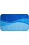 Linea Due Badteppich 100% Polyacryl ultra soft rutschfest ÖKO-TEX-zertifiziert 5 Jahre Garantie FLASH Badematte 60x100 cm blau