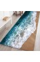 Smilikee Badteppiche 3D gedruckt Ocean Beach Sands Holzbrett verdickt Flanell Stoff rutschfeste Badematten für Bad Küche Boden Teppich