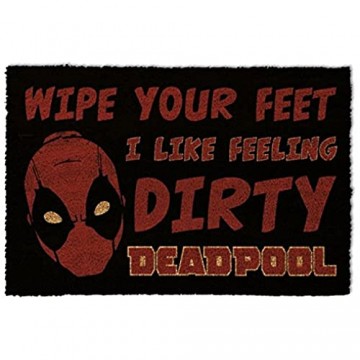 1art1 Deadpool - Dirty Fußmatte Innenbereich und Außenbereich | Design Türmatte 60 x 40 cm