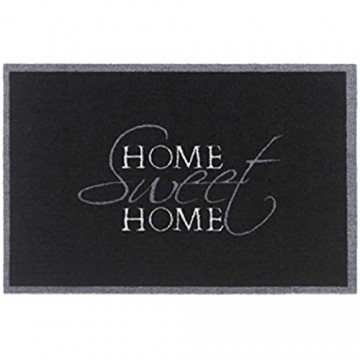 Bavaria Home Style Collection – rutschfeste Fotodruck Fußmatte für den Innenbereich | 40 x 60 cm | Motiv: Sweet Home Black