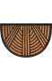 KADAX Fußmatte aus Kokosfaser und Gummi 60 x 40 cm halbrund Schmutzfangmatte Rutschfester Fußabtreter für Haustür Innen und Außen Sauberlaufmatte Fußabstreifer Türmatte (Streifen)