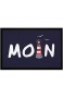 MoonWorks® Fußmatte Moin maritim Leuchtturm norddeutsch Hallo Willkommen rutschfest & waschbar schwarz 60x40cm