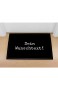 MoonWorks® personalisierte Fußmatte mit Wunschtext eigener Text personalisierbares Geschenk rutschfest & waschbar weiß 60x40cm