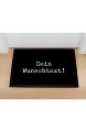 MoonWorks® personalisierte Fußmatte mit Wunschtext eigener Text personalisierbares Geschenk rutschfest & waschbar weiß 60x40cm