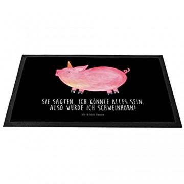 Mr. & Mrs. Panda Motivfussmatte Türmatte 40 x 60 Fußmatte Einhorn Schweinhorn mit Spruch - Farbe Schwarz