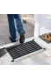 Nicoman Aluminium - Fußabstreifer für außen und innen | Fußmatte mit hoher Reinigungswirkung & attraktiver Metall Optik | Fußmatten für die Haustür