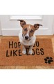 Relaxdays Natur Fußmatte mit Spruch Hope You Like Dogs Hundemotiv Kokosfasern Außen und Innen Fußabtreter 40x60 cm Standard