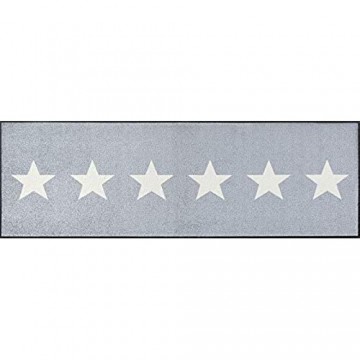 wash+dry Fußmatte Stars Grey 60x180 cm Innen waschbar Grau