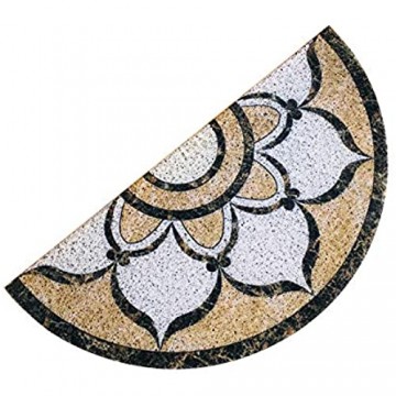 Xpccj Halbrunde Fußmatte Blumenmuster Bodenmatte rutschfest wasserabsorbierend für Außentür Eingang Küche 30 x 60 cm