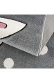 carpet city Kinderteppich Tiermotiv - Hase 140x200 cm Grau Rosa - Teppiche Kinderzimmer
