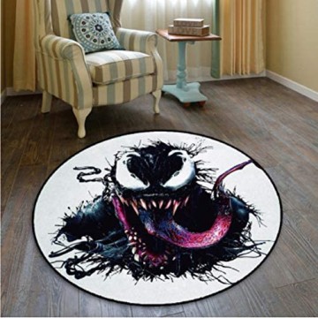 chengcheng Marvel Hero Venom Teppich Schlafzimmer Studie Kinderzimmer Foyer Anti-Rutsch-Teppich Boden Stuhl Drum Pad 60cm