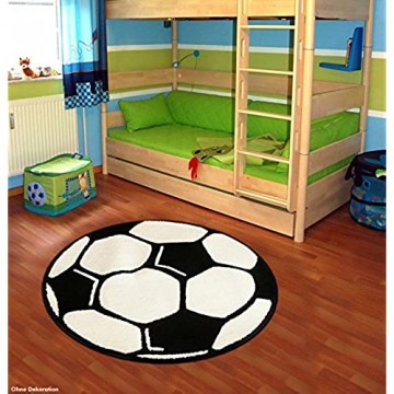 Fußball Teppich Rund Kinderteppich Durchmesser Rund in cm:100