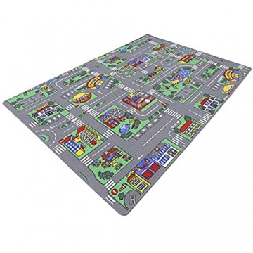 HEVO Auto Teppich Kinder Strassen Spielteppich | Kinderteppich 145x200 cm