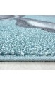 HomebyHome Kurzflor Kinderteppich Schildkröte Kinderzimmer Teppich Soft Grau Blau Meliert Farbe:Blau Grösse:160x230 cm