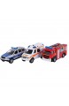 Kids Globe Spielteppich mit Auto Set (leuchtende Ampeln Kinder-Teppich mit Feuerwehrauto Polizeiauto Rettungswagen Größe 120x72 cm inkl. Batterie) 570271+510176