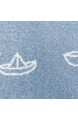Kinderteppich Flachflor Bueno Maritim mit Boot Schiff in Blau mit Glanzgarn für Kinderzimmer; Größe: 160x160 cm Rund