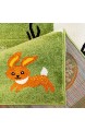 Kinderteppich Flachflor Moda Kids Tiere & Natur mit REH Eule Igel Blumen im Karo-Design in Grün Weiß Größe 140/200 cm