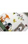Kinderteppich Spielteppich Kinderzimmerteppich Tiere mit Bär Fuchs Hase Igel Eule Vögel in Beige Braun Orange Größe 120x170 cm